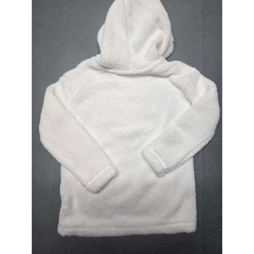 The Children's Place Kids White Sherpa Fleece Pullover Hoodie Size 5/6 NEW